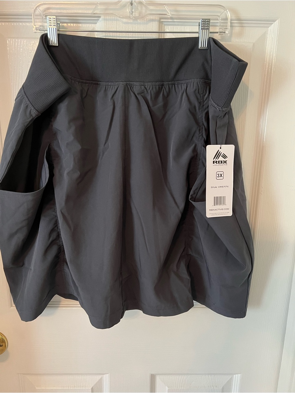 RBX Women's Dark Charcoal Athletic Skort with Pockets